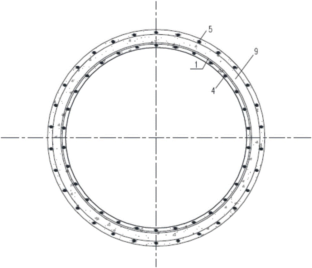 Steel cylinder concrete top pipe and connecting method thereof