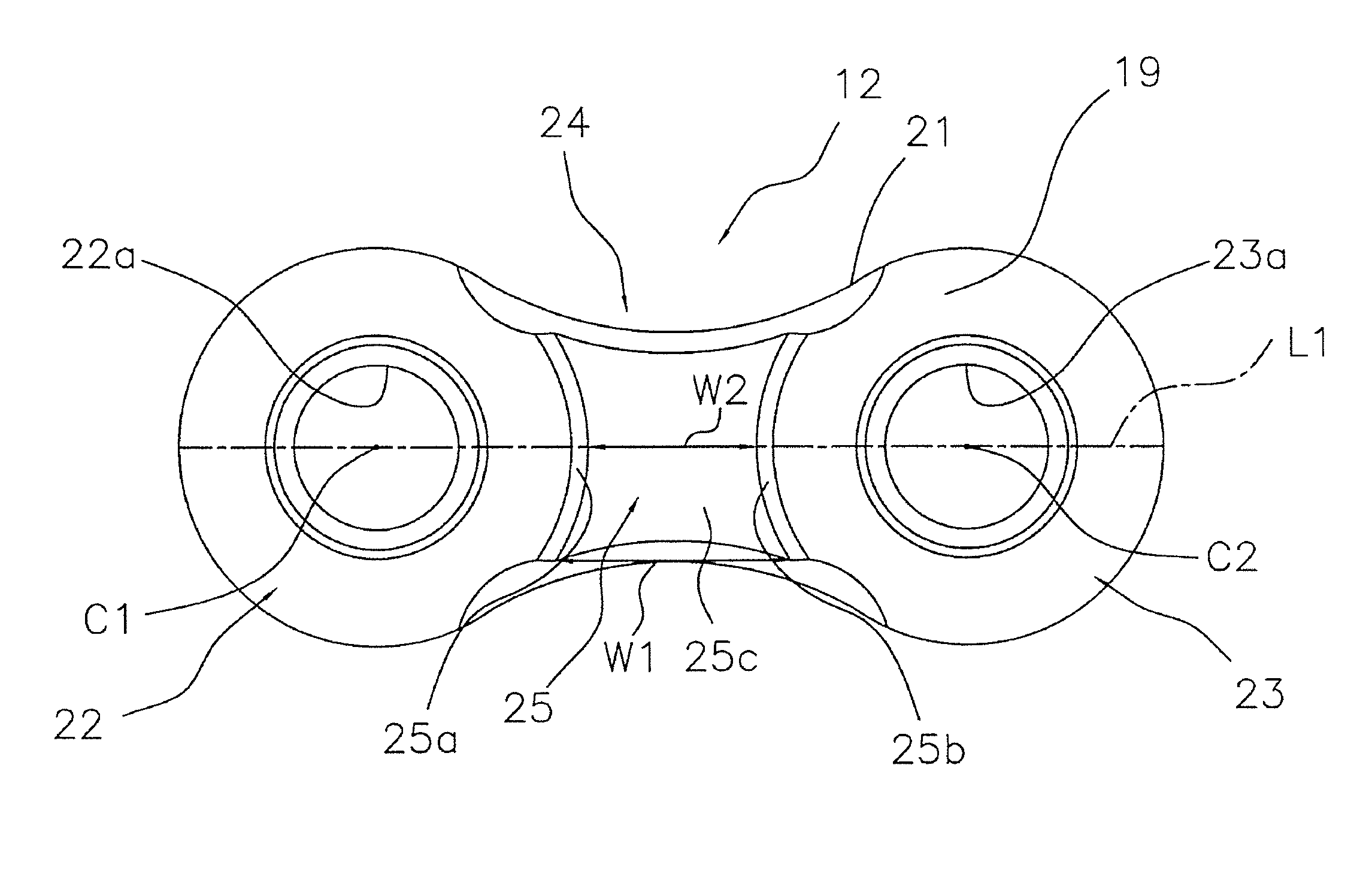 Inner link plate for bicycle chain