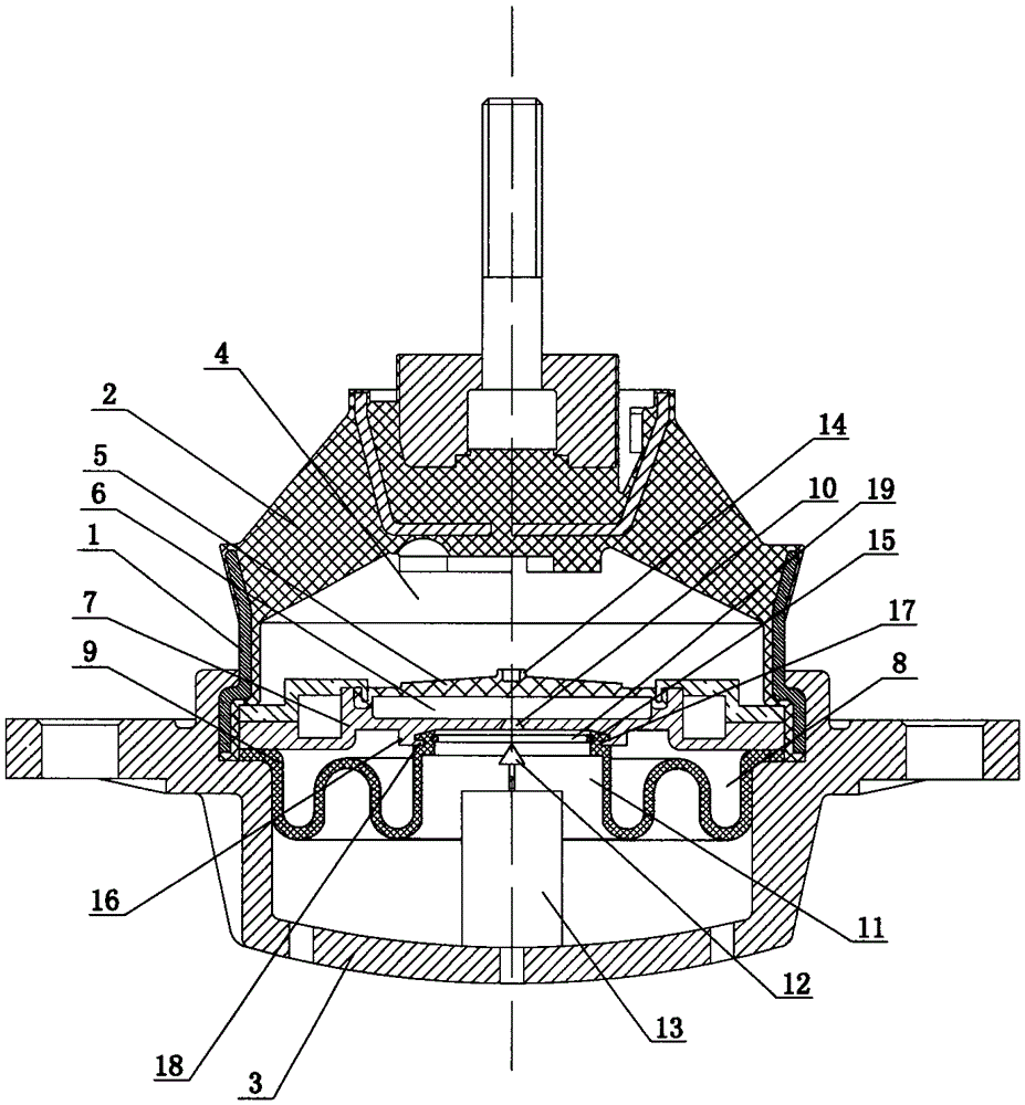 Semi-active control hydraulic mount for automotive powertrain