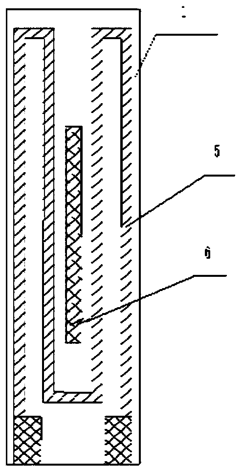 Sectional type central heating element of heating incombustible cigarette