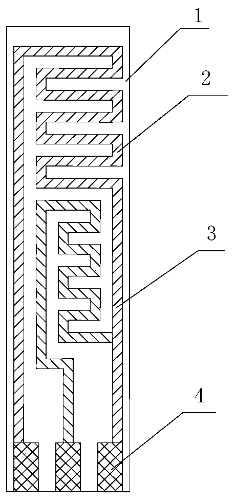 Sectional type central heating element of heating incombustible cigarette