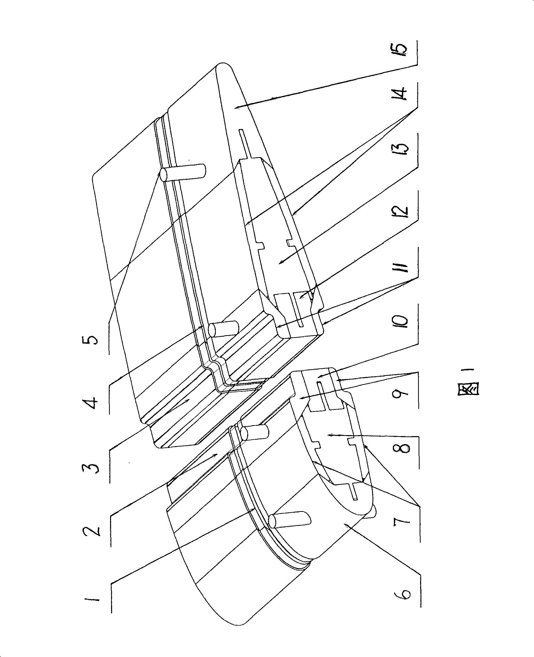 Disposal solidifying and forming technique for frame and outer panel skin of wing profile