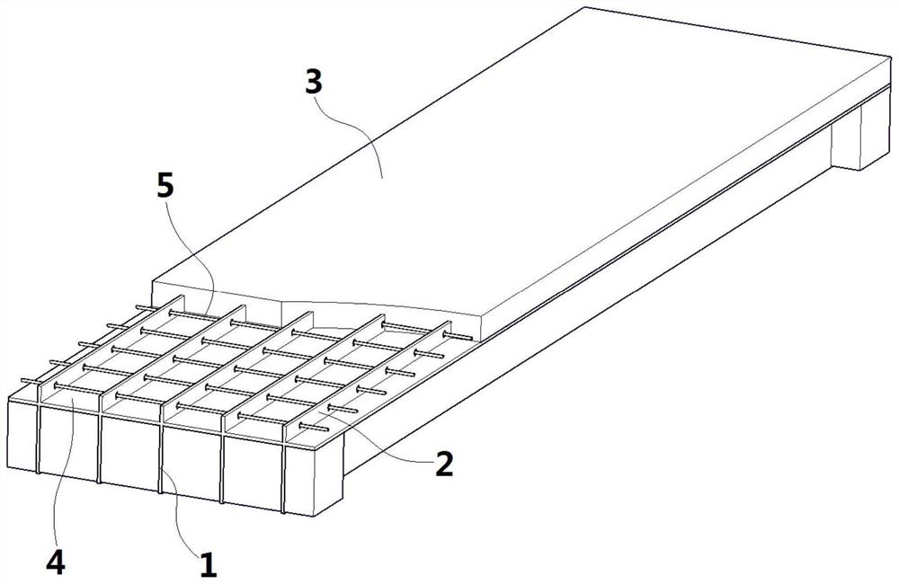 FRP-UHPC combined bridge deck slab with open stiffening ribs