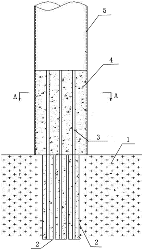 Novel steel pipe pile bed rock drilling anchoring method