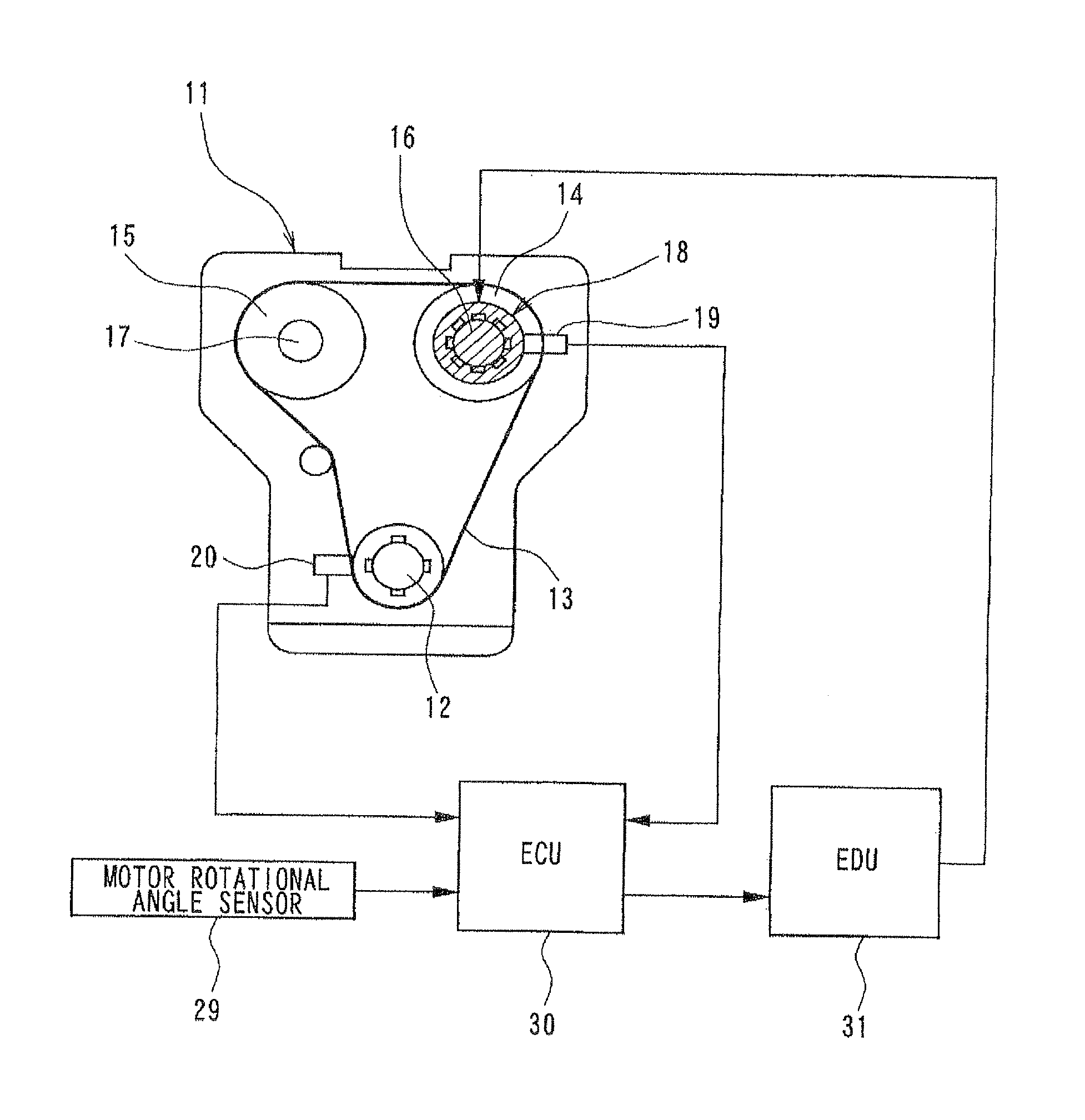Control system for variable valve timing apparatus