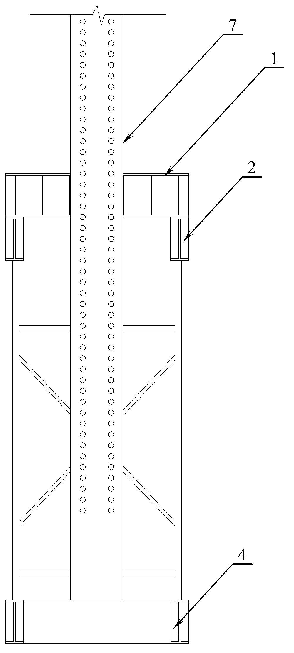 Loading device for template supporting systems