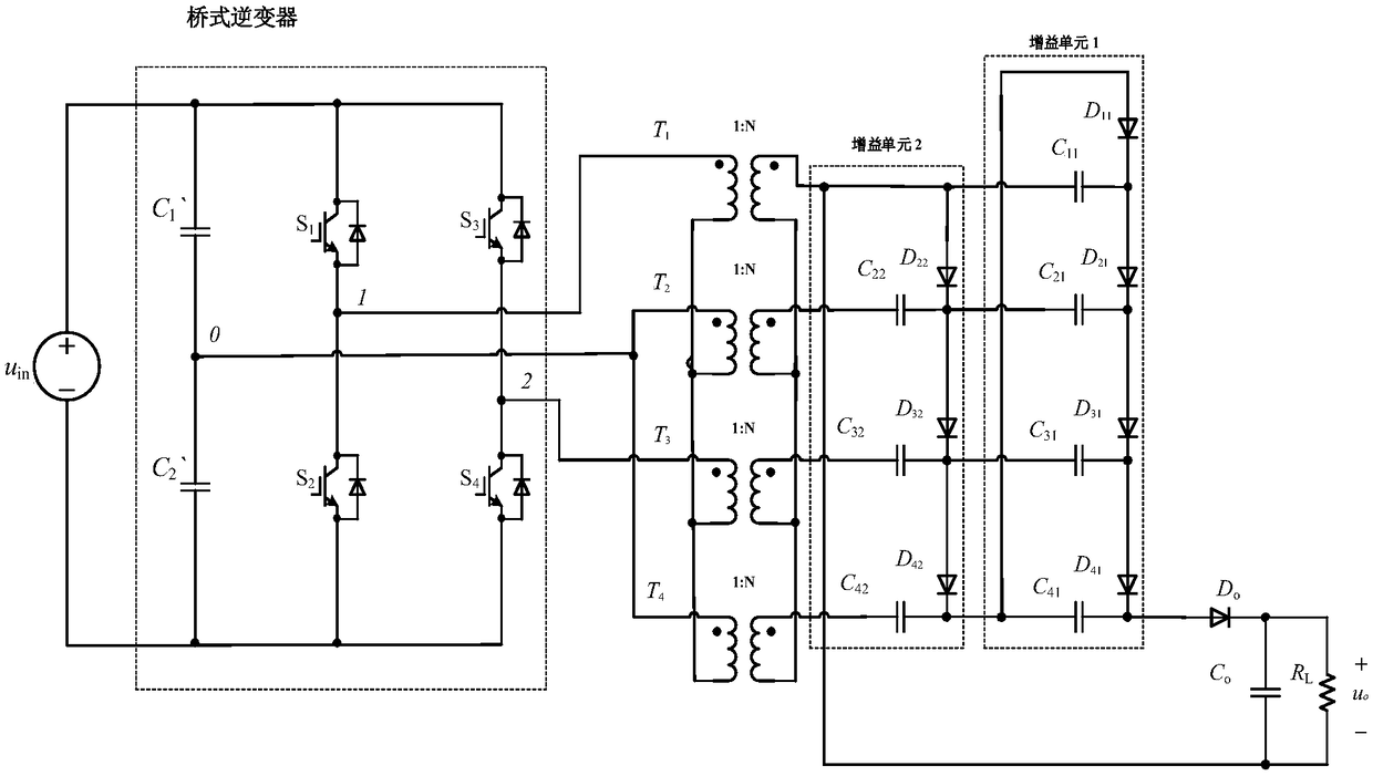 Bridge-based isolation type high-gain DC/DC converter