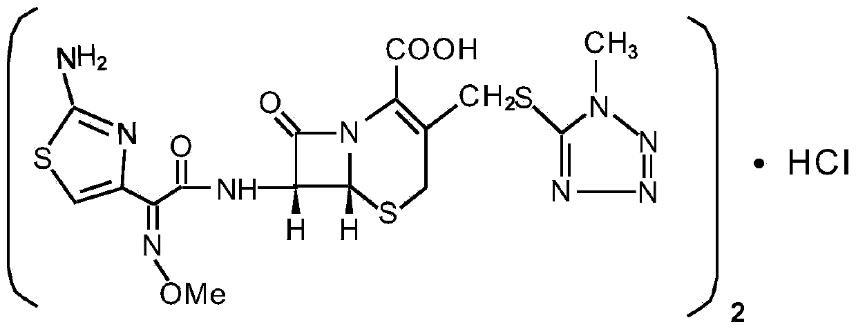 Medicinal composition of cefmenoxime hydrochloride