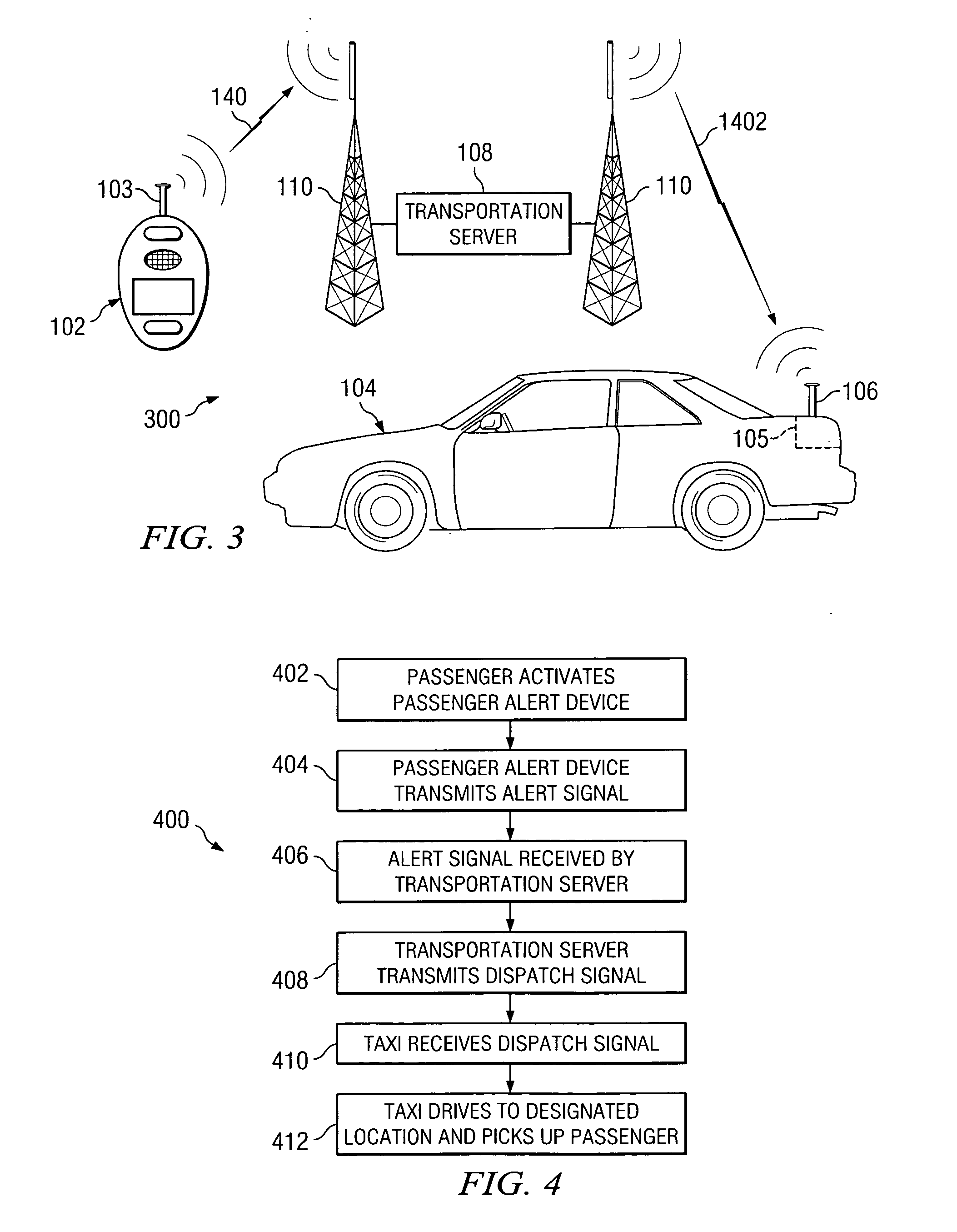 Portable service identification, notification and location device and method