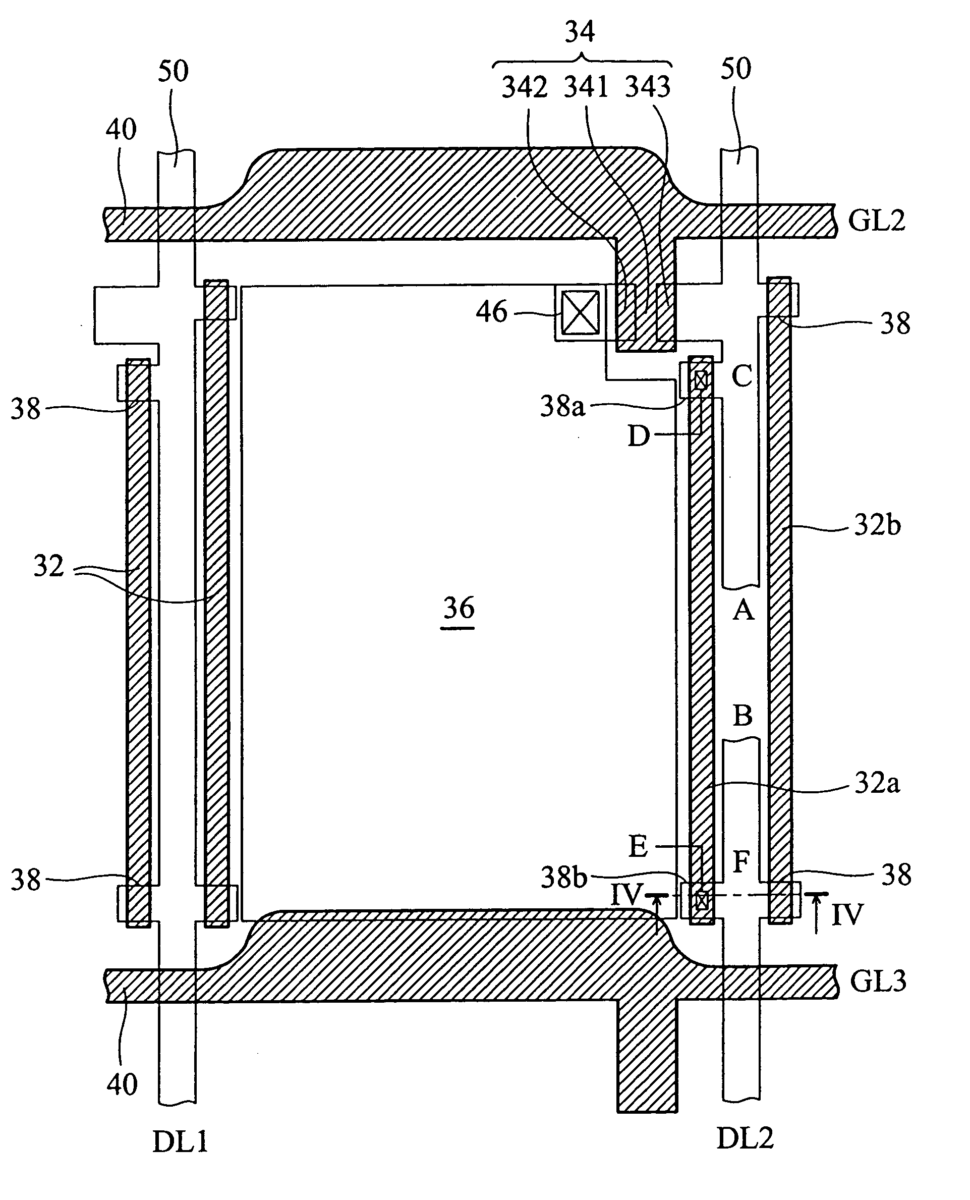 Repair method for defects in data lines and flat panel display incorporating the same