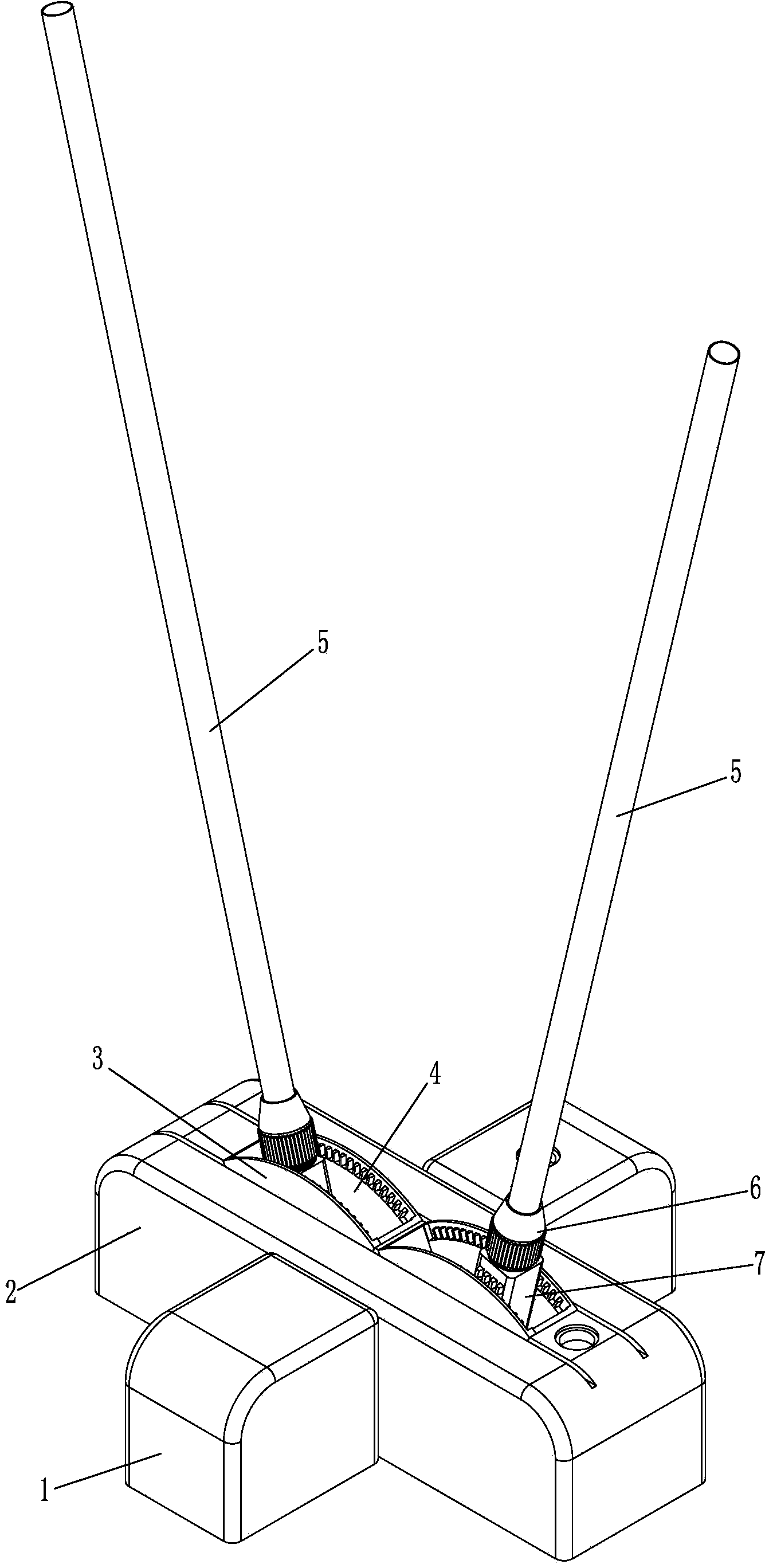 Erection-angle adjustment component for flagpole