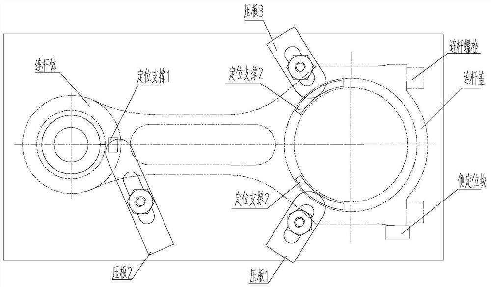 A processing positioning device and processing method for bushing holes at both ends of a connecting rod