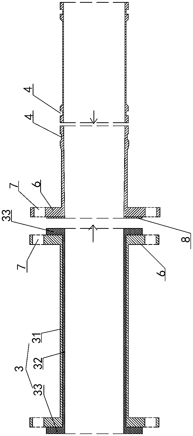 Concrete delivery pump pipe connection transfer structure and construction method thereof