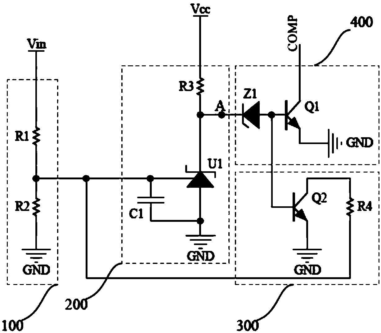 An input undervoltage protection circuit and method