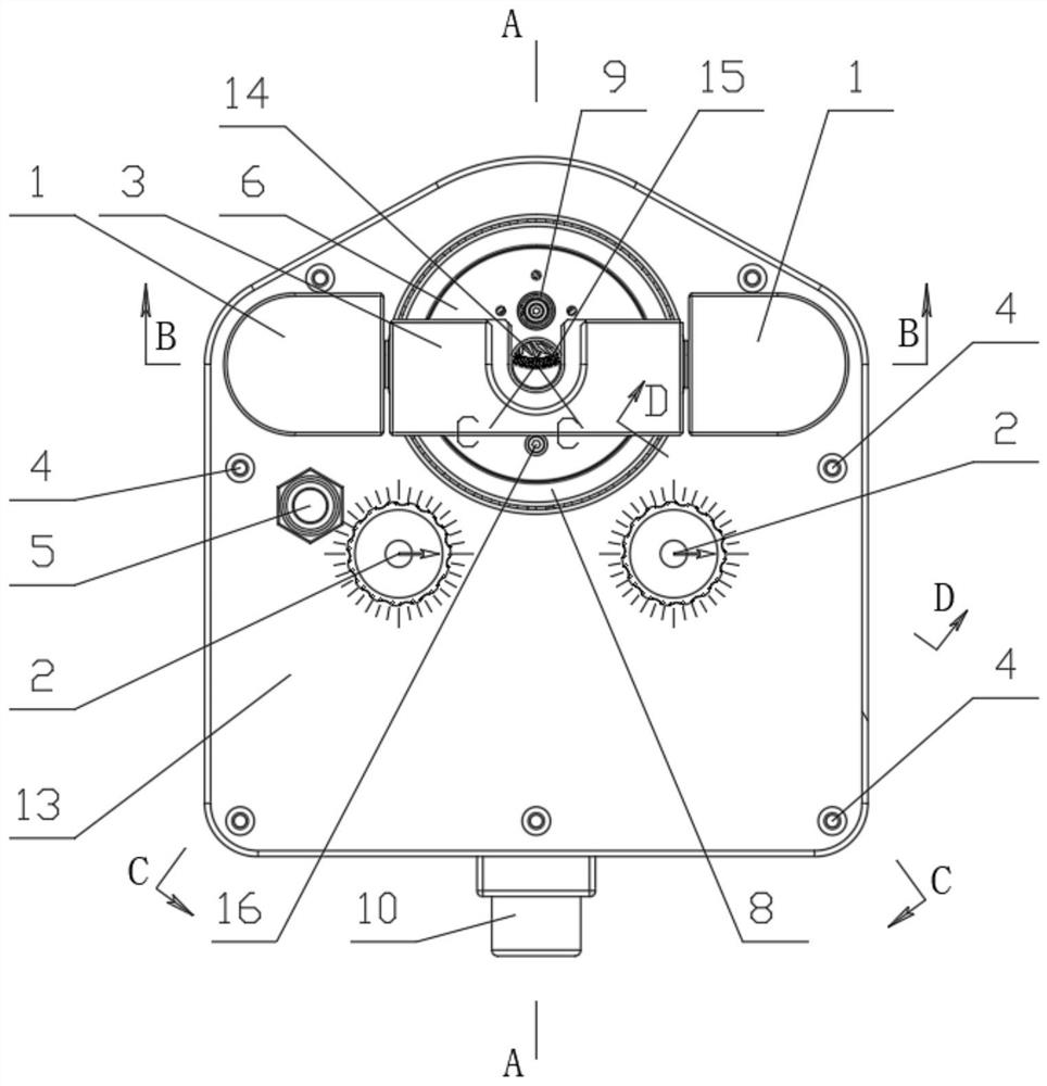 Spherical-cage-free symmetrical type spot-welding electrode automatic grinding device