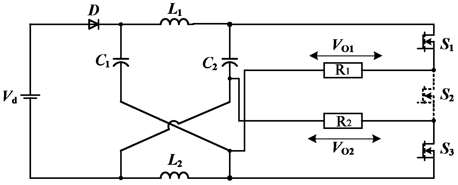 Non-symmetric Z-source half-bridge converter with dual output function