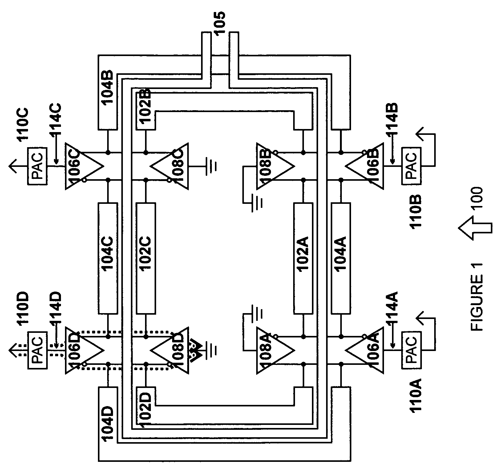 Distributed active transformer power control techiques