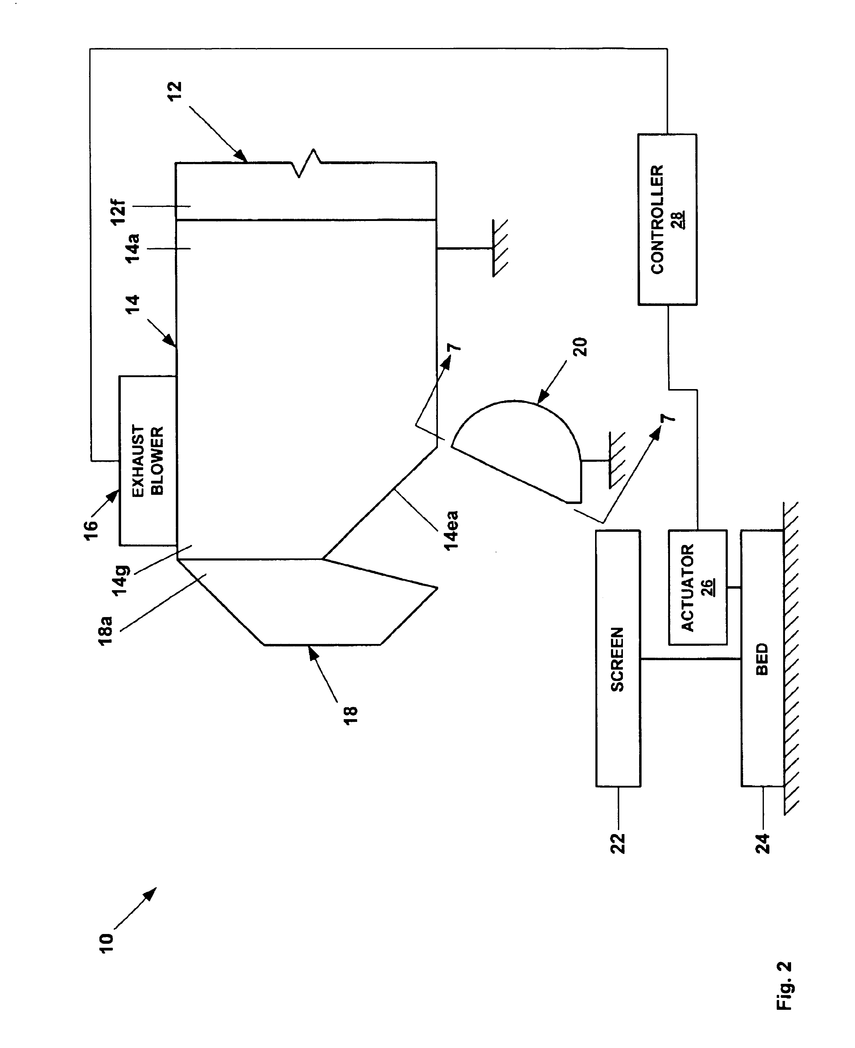 Flow diverter and exhaust blower for vibrating screen separator assembly