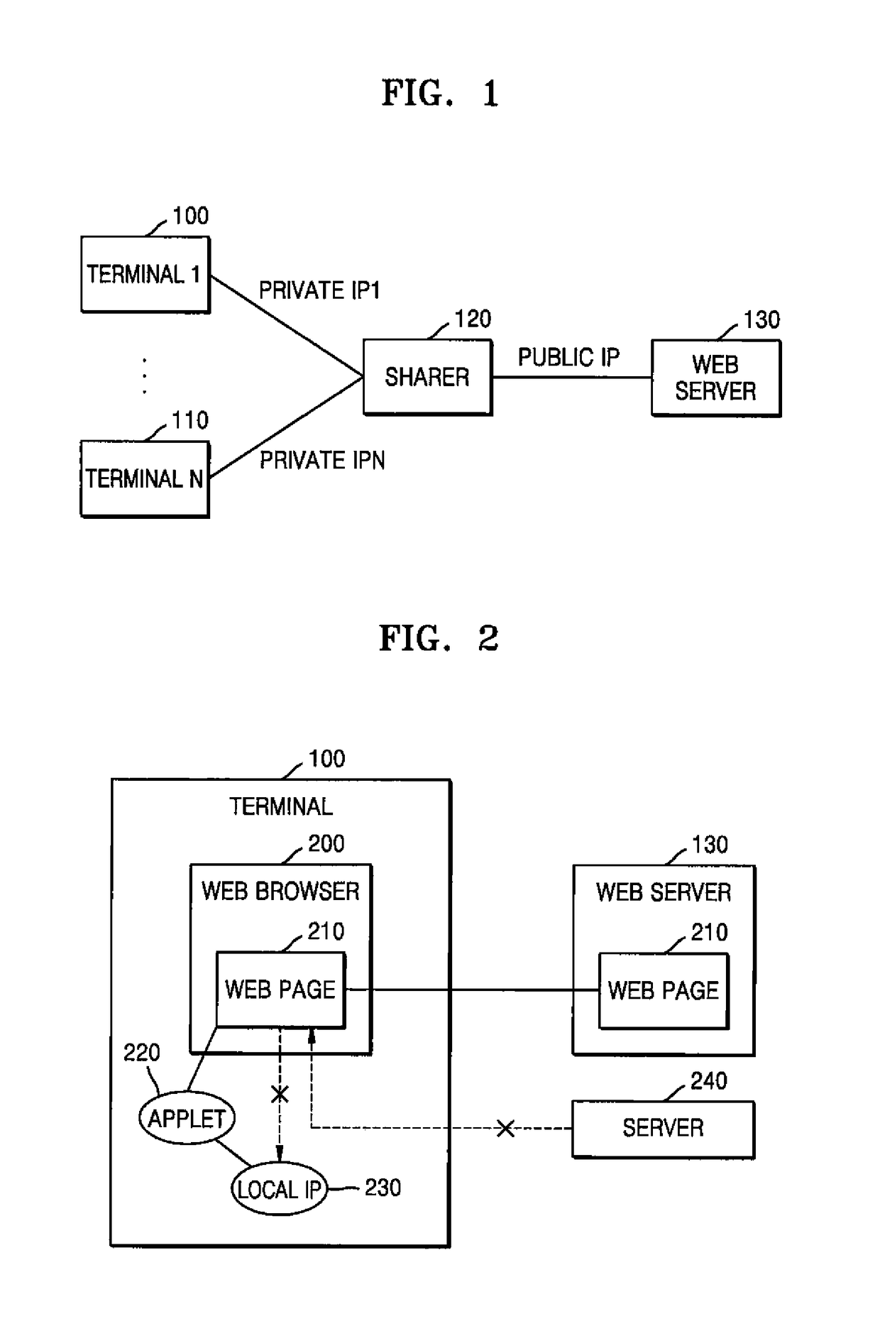 Shared terminal detection method and device therefor