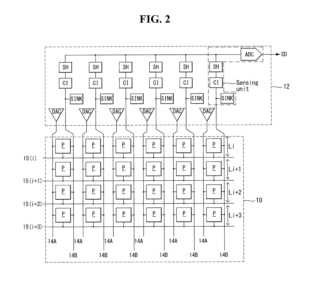 Current sensing type sensing unit and organic light-emitting display comprising the same