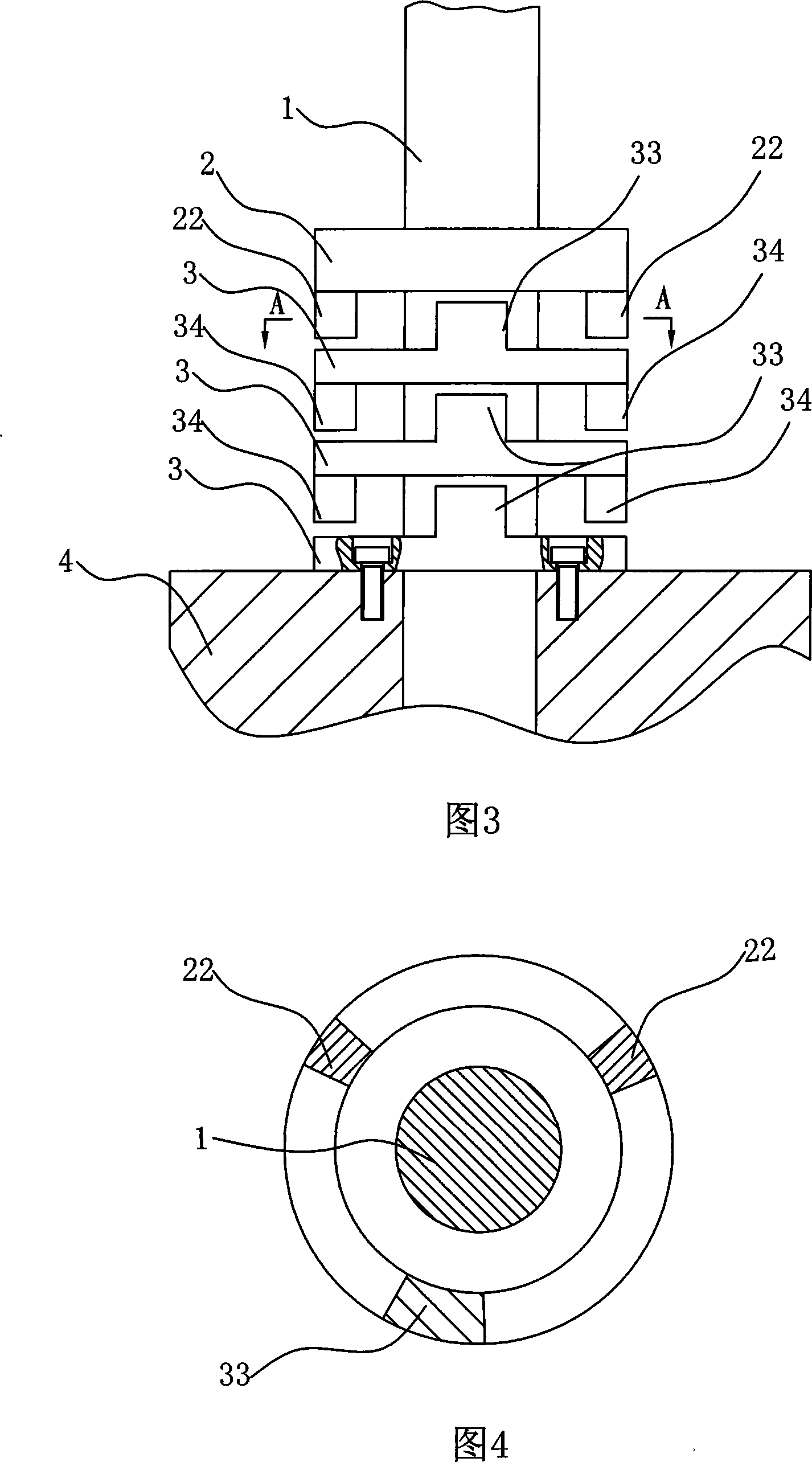 Coaxial superimposed multiple layer arbitrary angle rotary caging device
