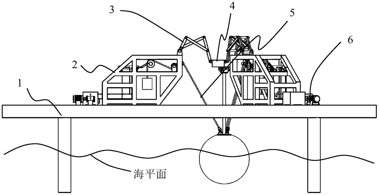 Wave power generation device with rope structure