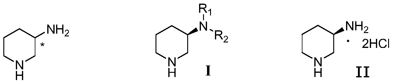 Compound I and (R)-3-aminopiperidine hydrochloride II, preparation method and application in Linagliptin synthesis