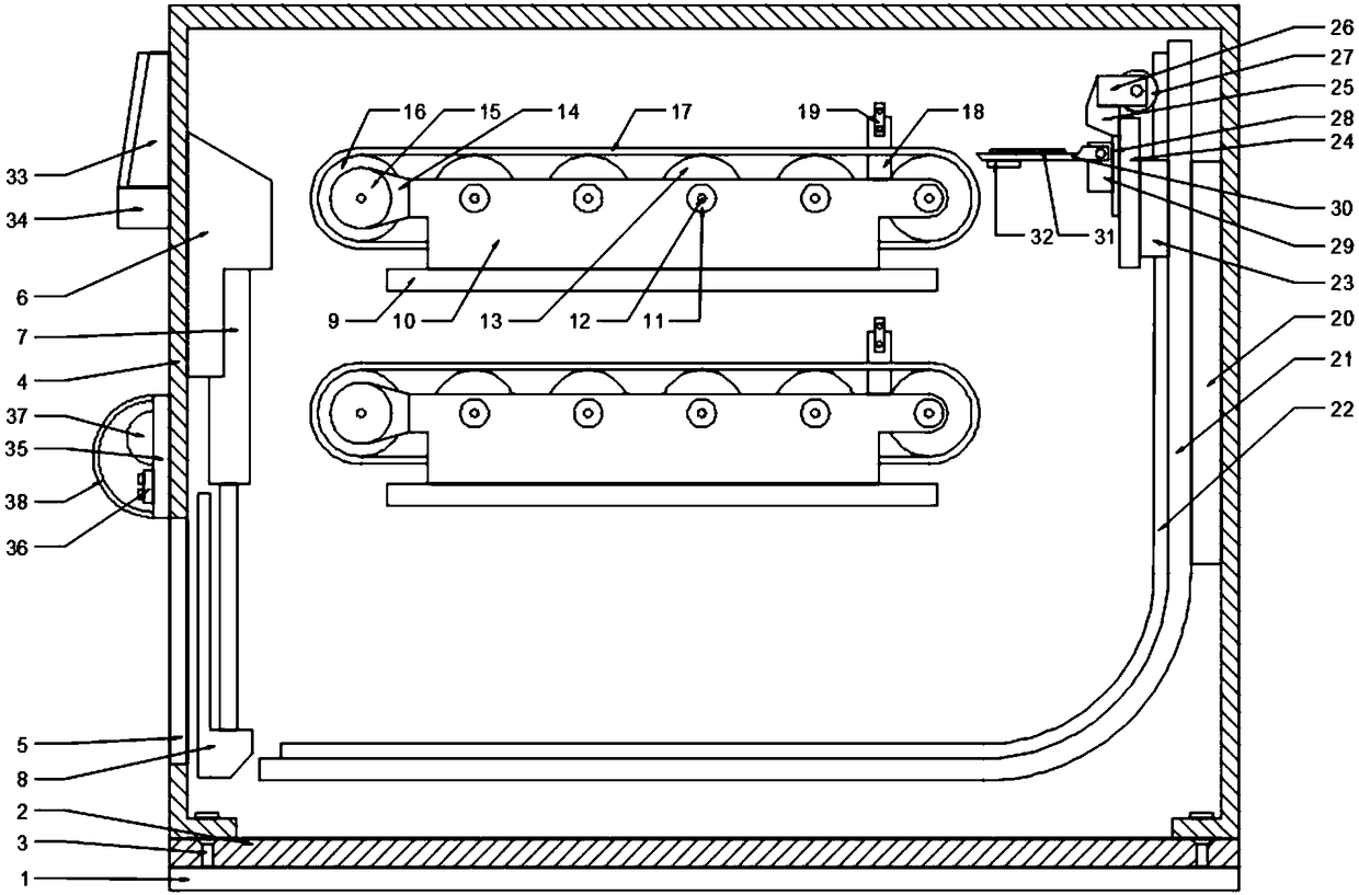 Medicine storage cabinet capable of automatically sending medicine