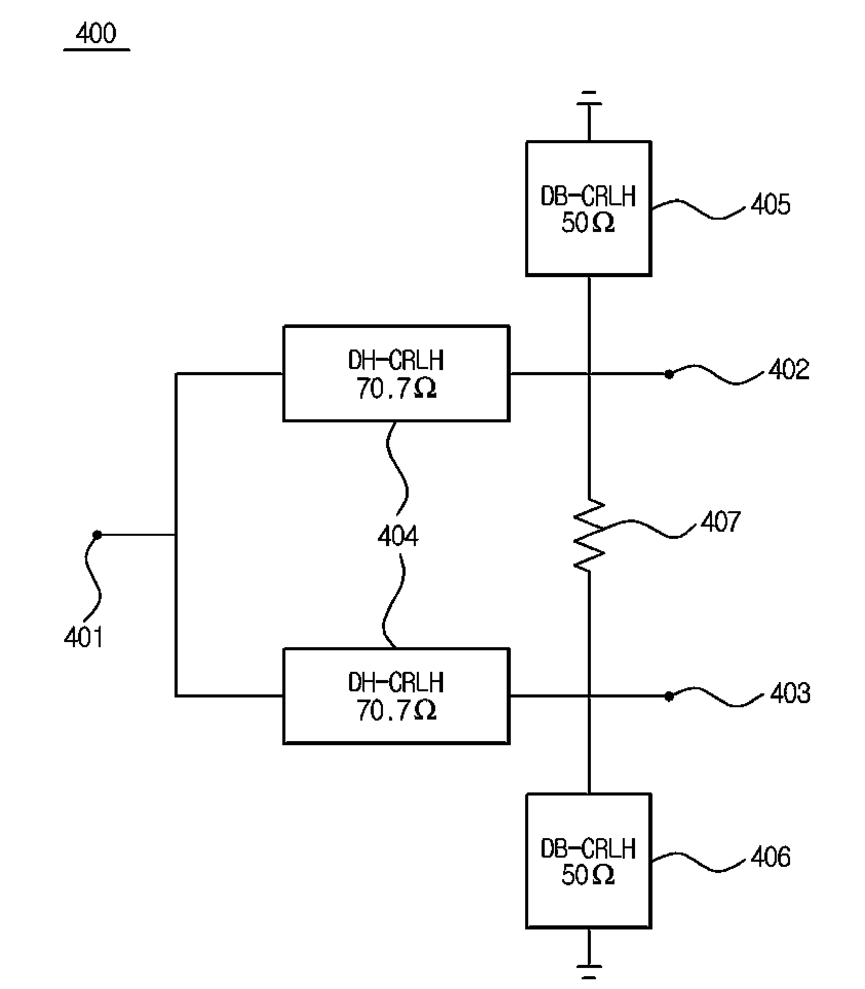 Power divider and power combiner using dual band-composite right/left handed transmission line