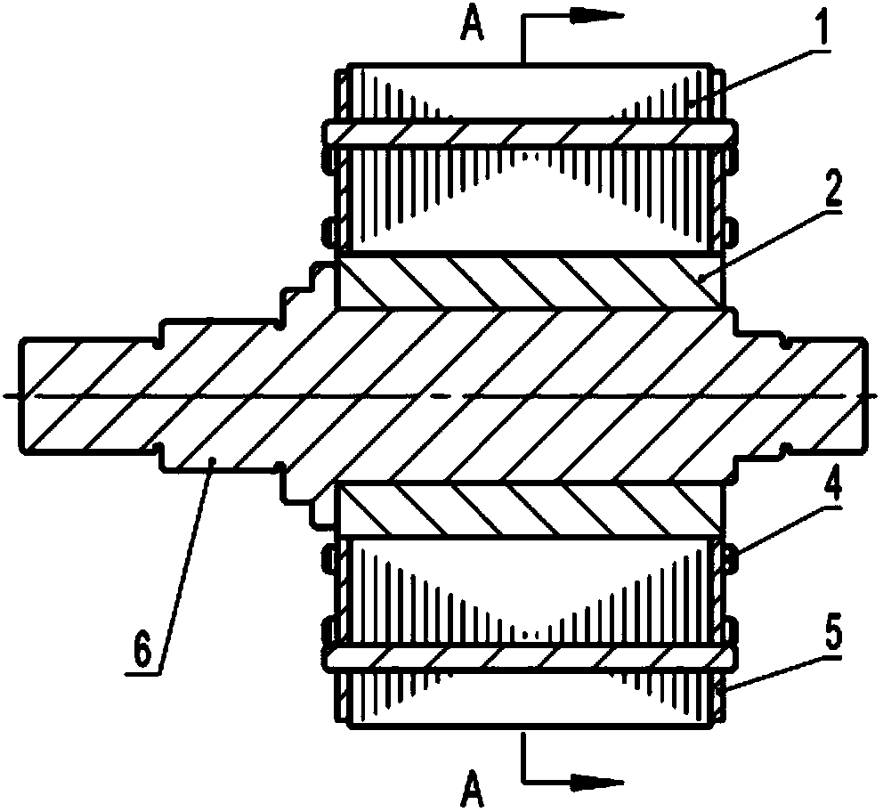 Spliced block type tangential magnetizing brushless motor rotor structure with built-in magnetic steel and method