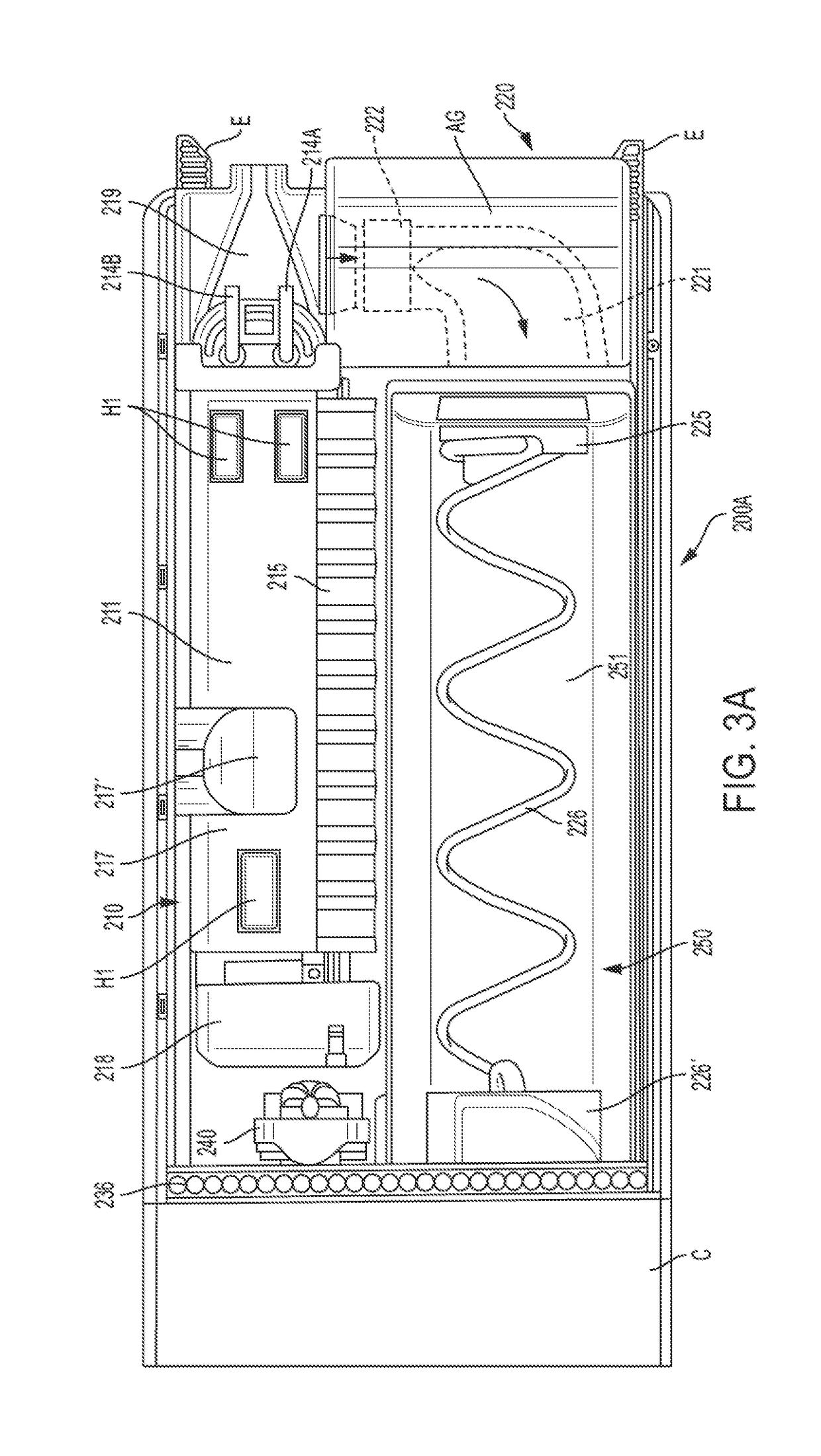 Slimline ice compartment having side-by-side ice maker and ice bucket