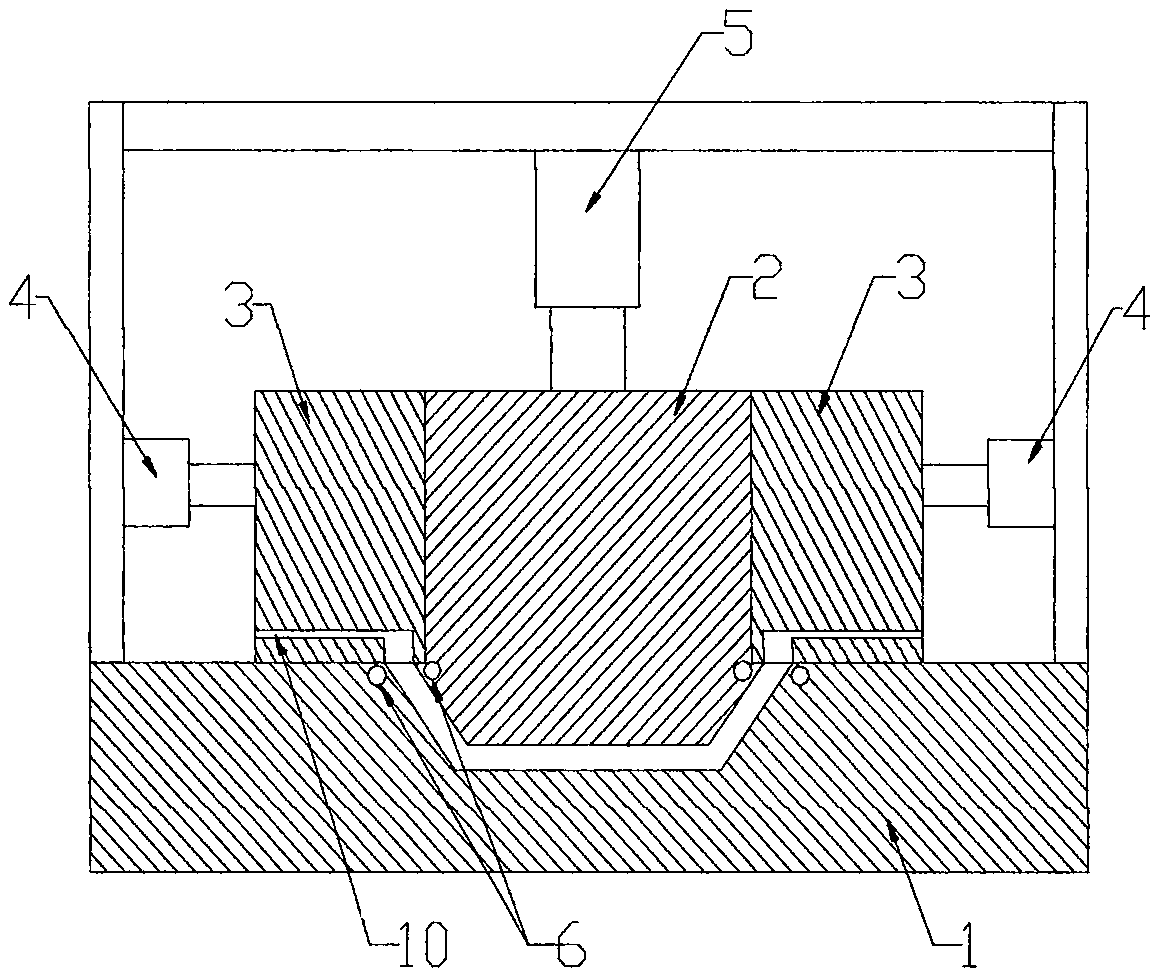 Hot pressing injection mold and forming method for automotive trim production