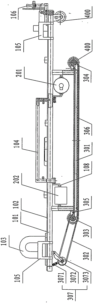 An emergency handling device that can go up and down stairs