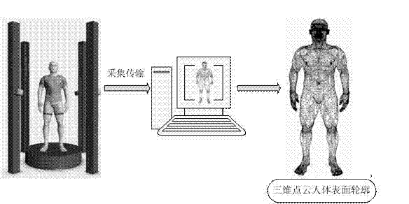 Method for automatically measuring human body dimensions on basis of three-dimensional point cloud data
