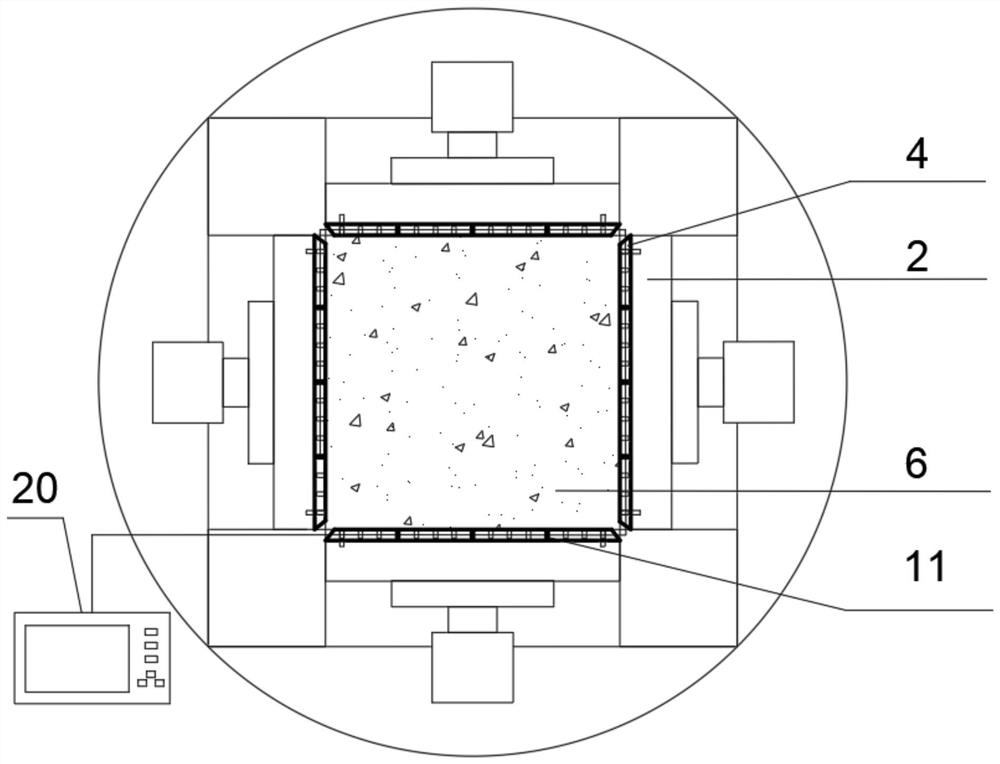 An electrical monitoring device suitable for true triaxial loading and its application method