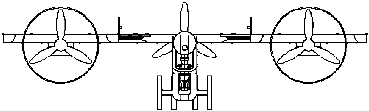 Thrust compound auxiliary wing with double ducts and rear single-propeller type compound wing man carrying aircraft with auxiliary wings