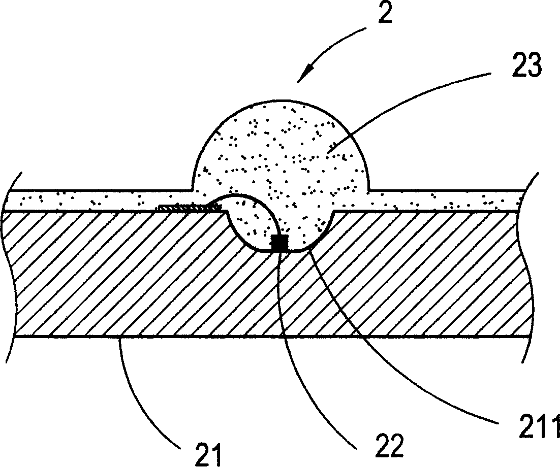 Circular arc flat-bottom cupped light emitting diode manufacturing method