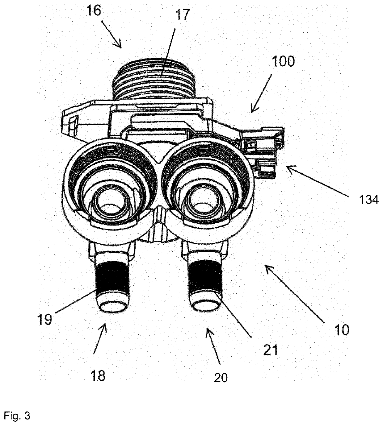 Inlet Valve for Household Appliances with Variable Attachment of a Flowmeter