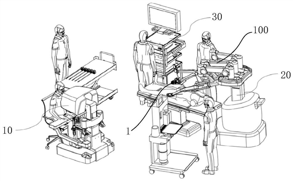 Mechanical arm, threading device assembly, surgical robot system and control method