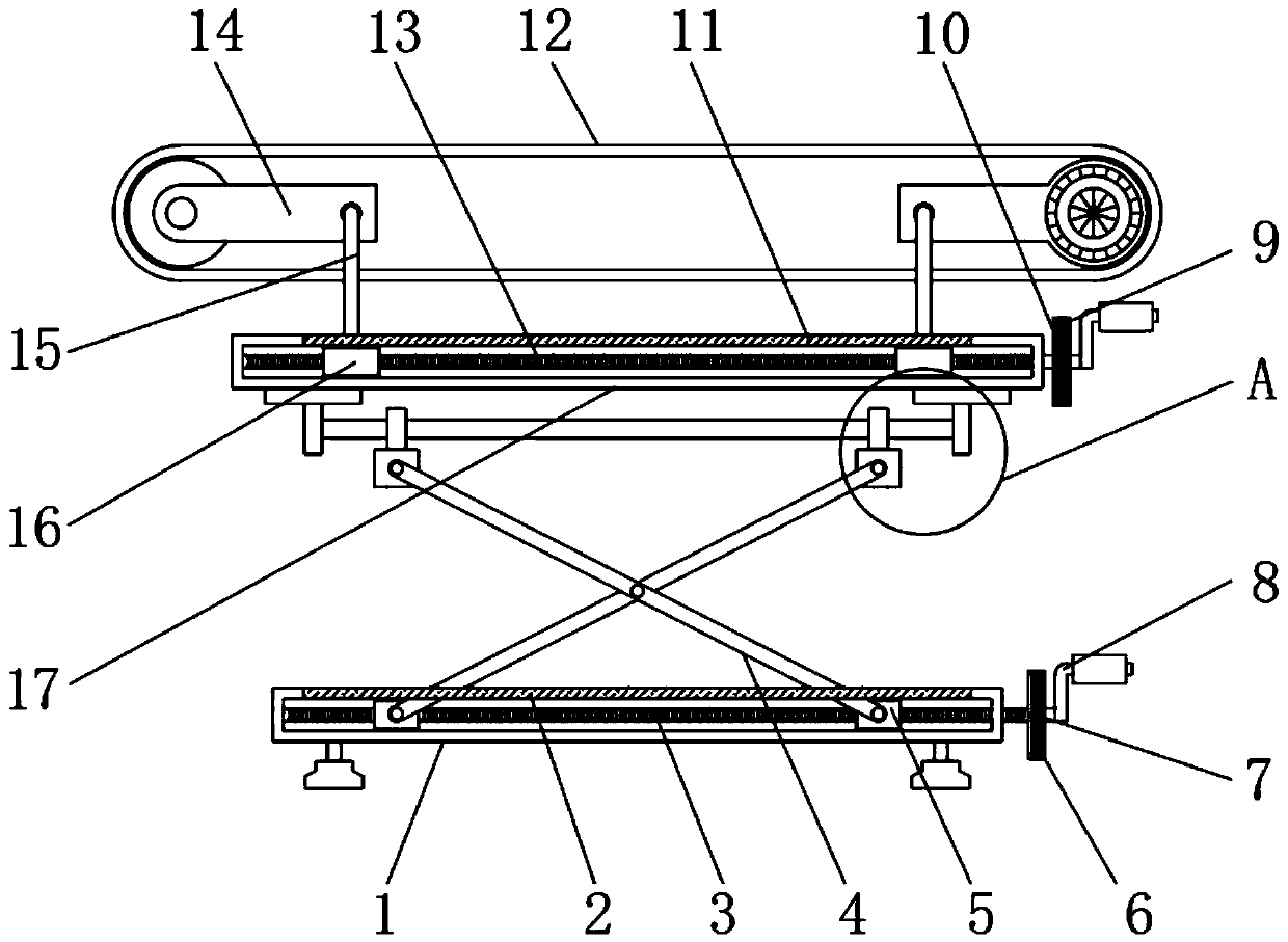 Tightening-degree-adjustable device for conveyer belt for automatic textile machine