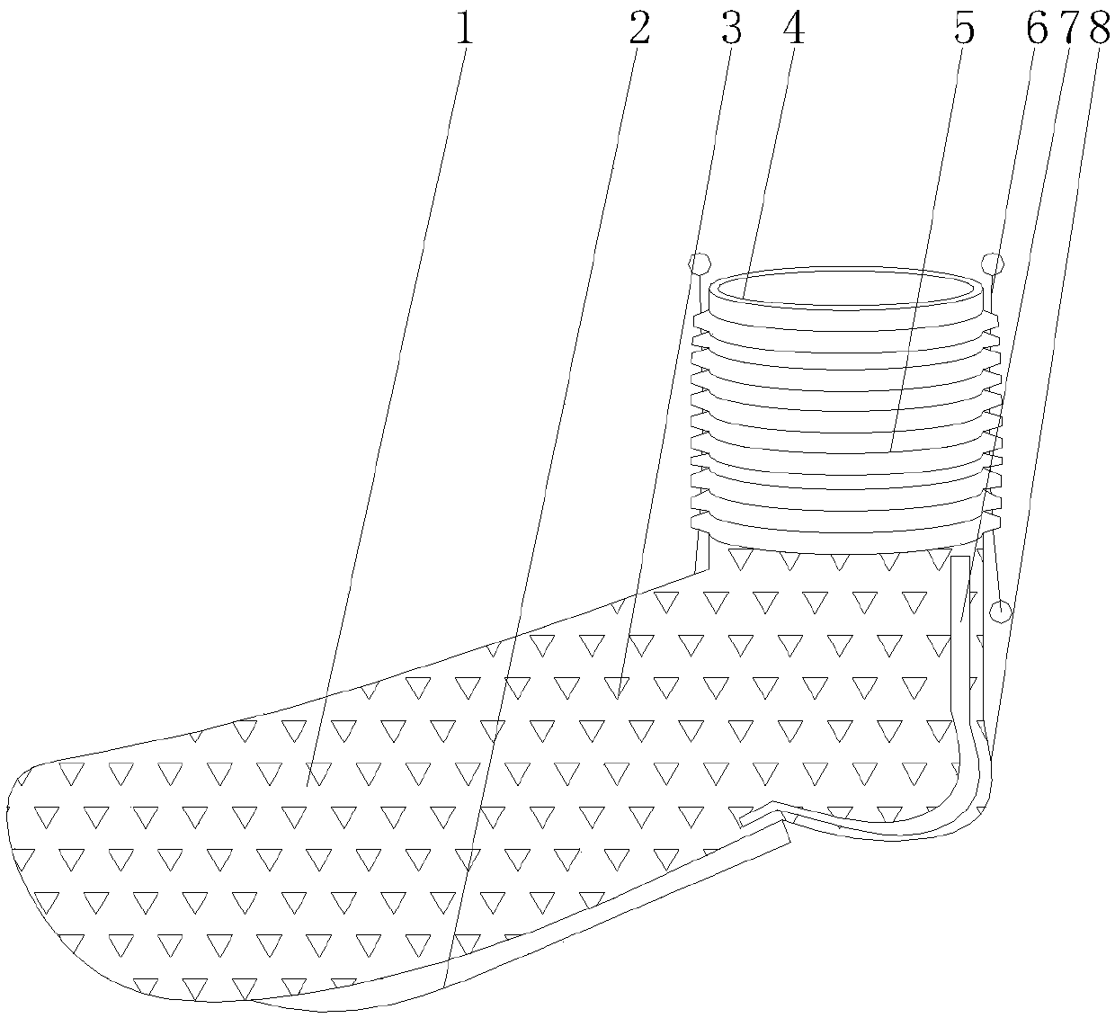 High-wear-resistance cotton sock for troops