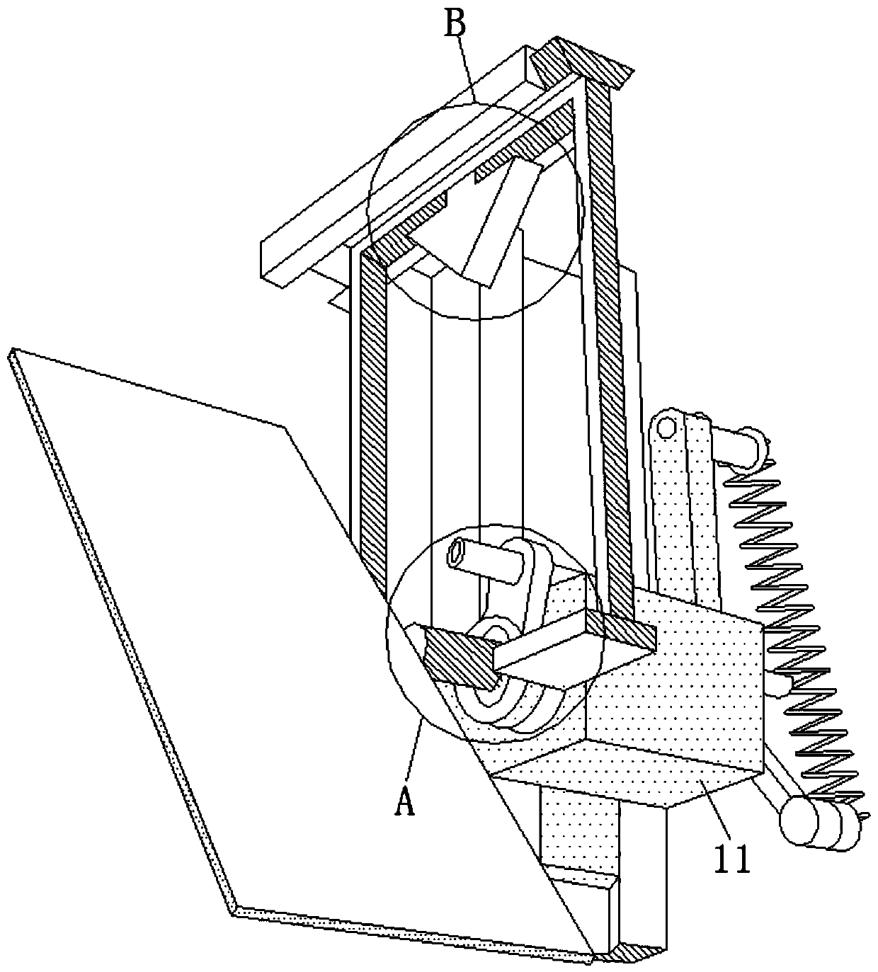Double-sided ironing device capable of overturning based on reciprocating motion
