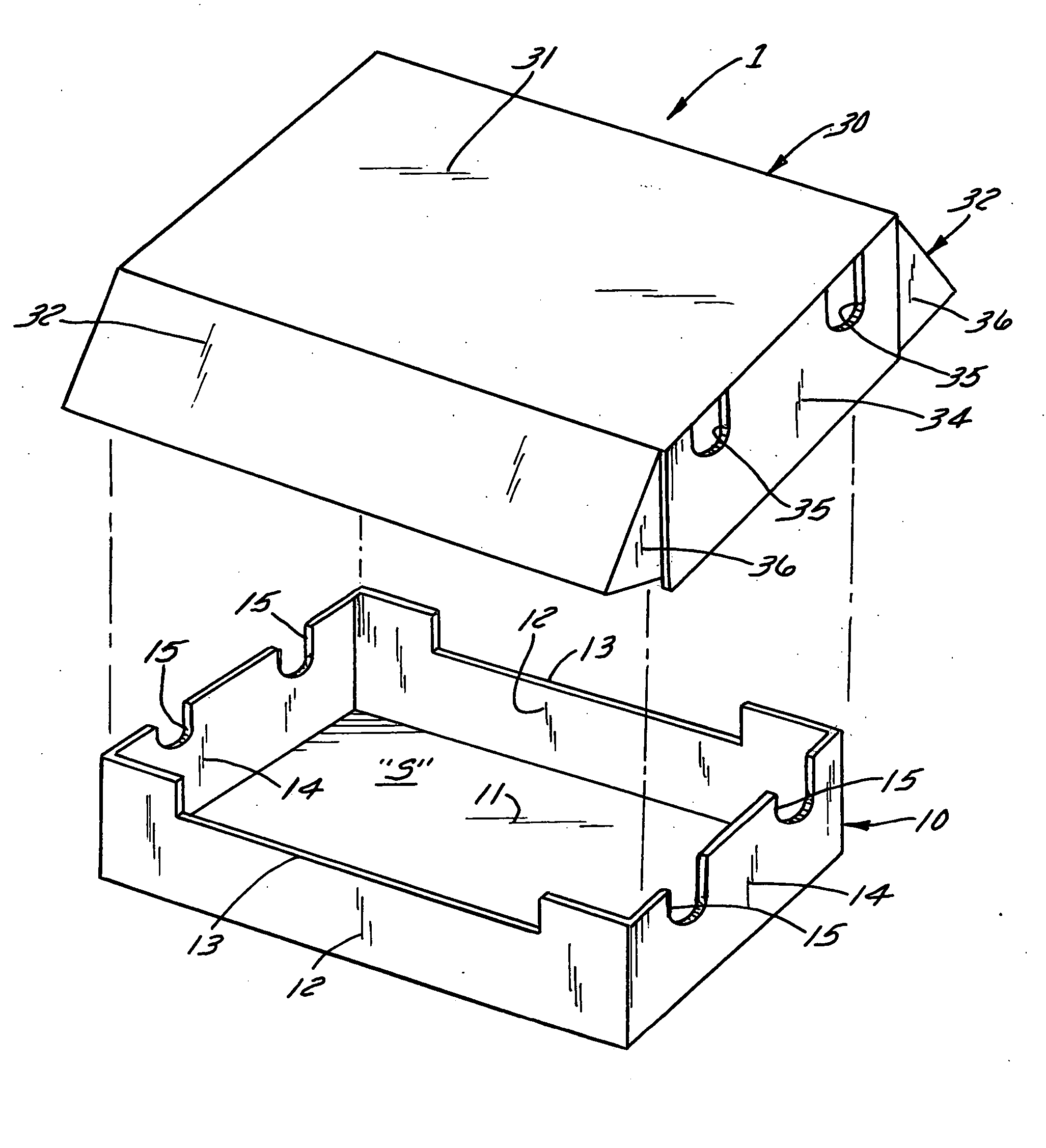 Container with hold-open flaps for ventilation