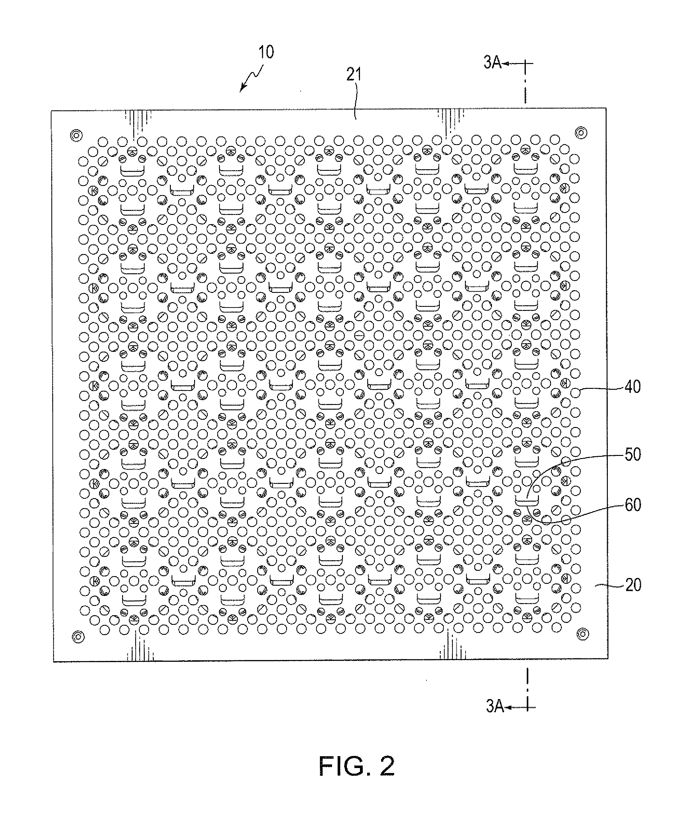 Access floor panel having intermingled directional and non-directional air passageways