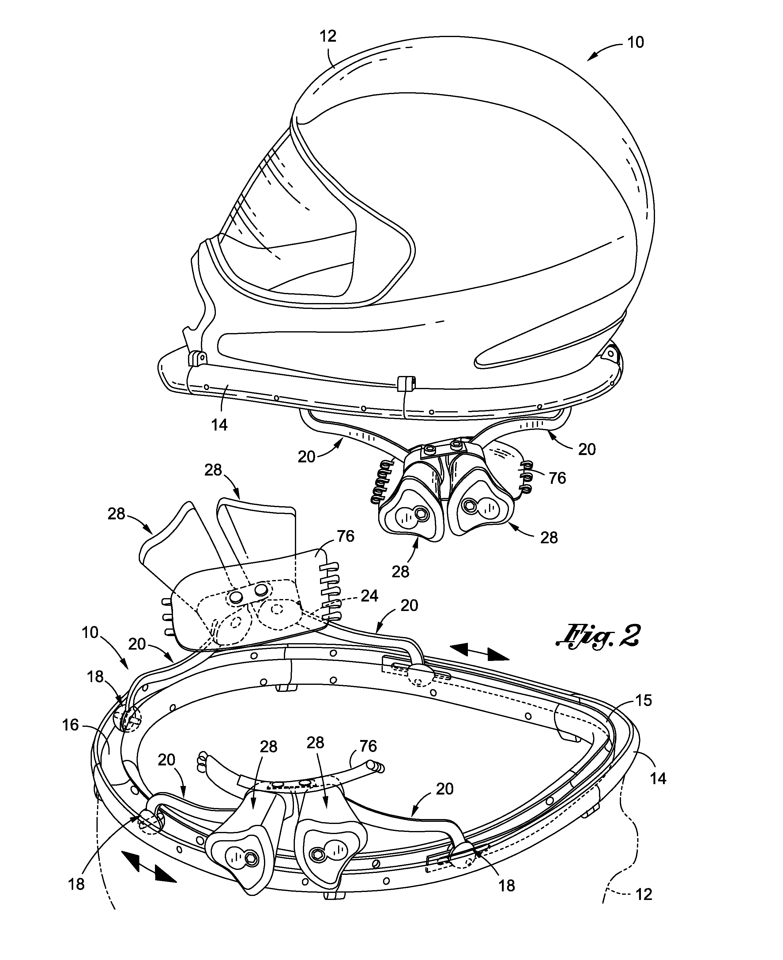 Helmet suspension system