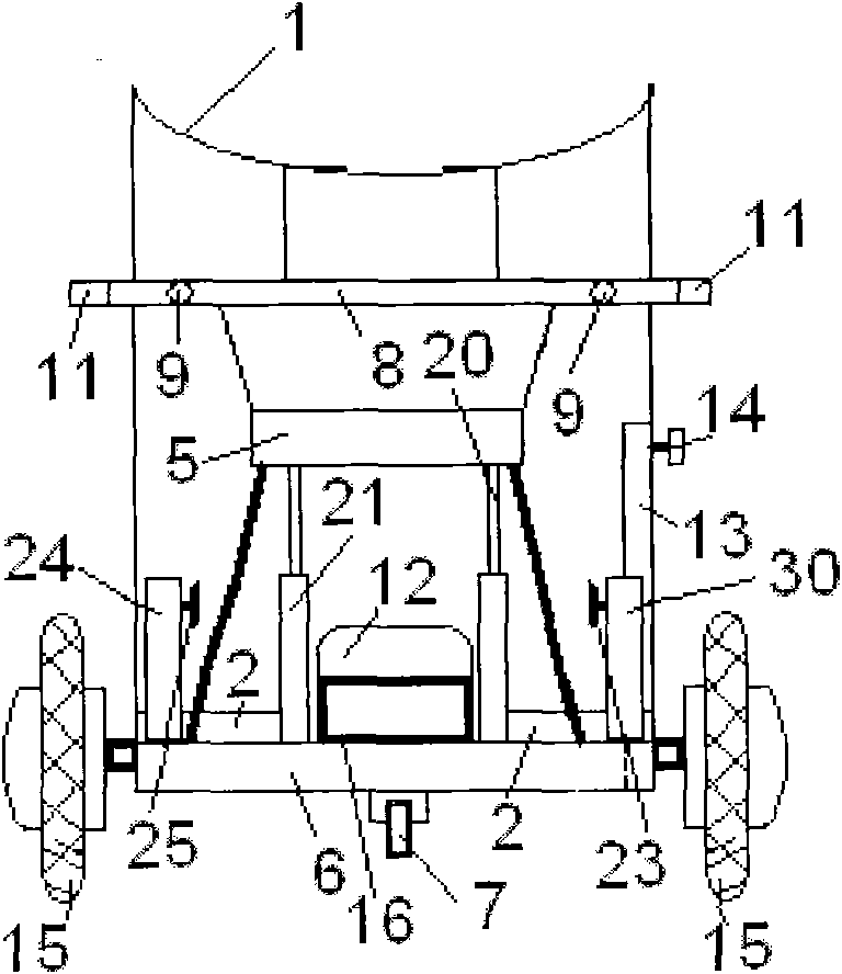 Electric barrow capable of conveying patients, infusing oxyen and liquid medicines for patients and supporting abdomen of patients and provided with baffle facilitating patients to relieve the bowels