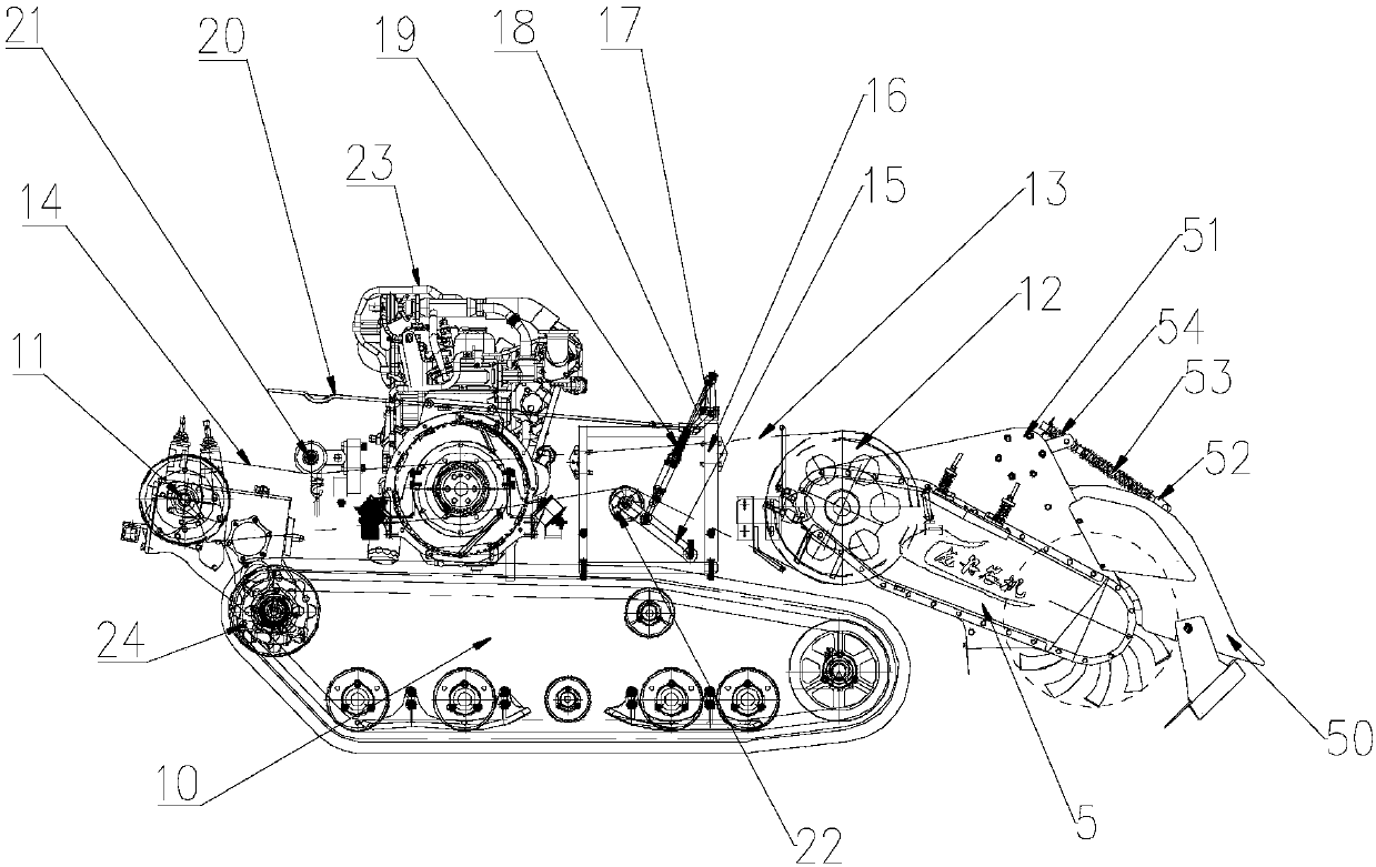 Tensioning mechanism and rotary cultivator