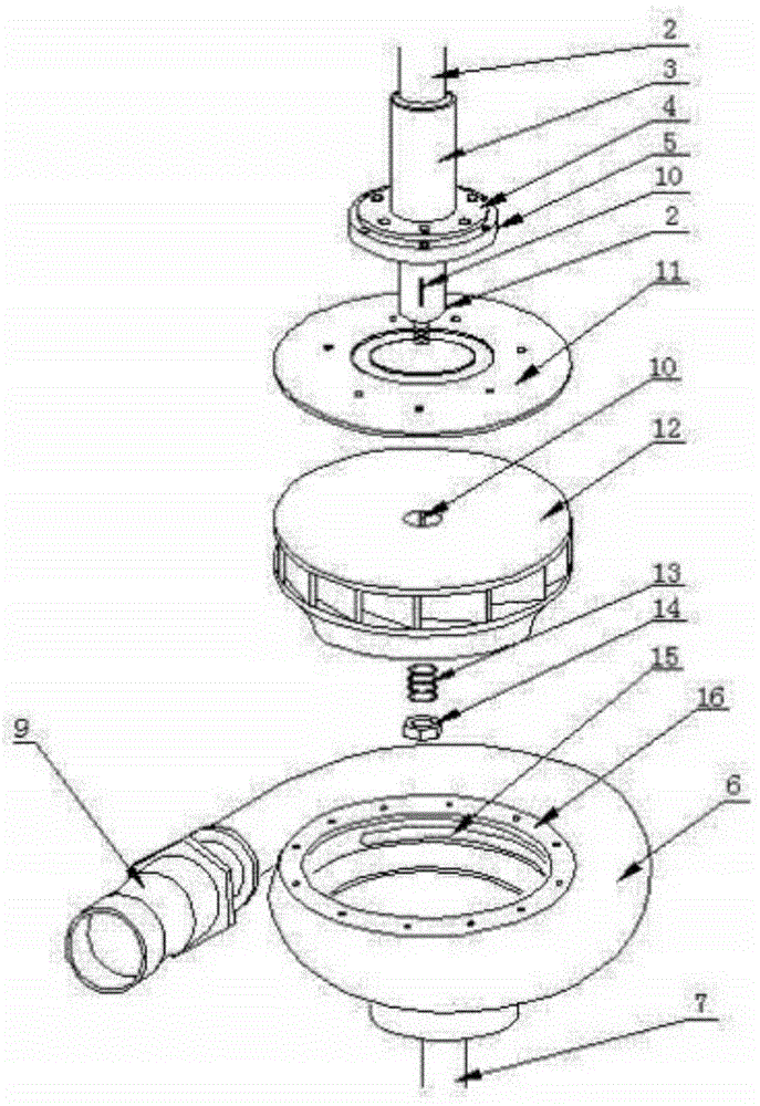 Volute mixed flow water turbine unit special for cooling tower