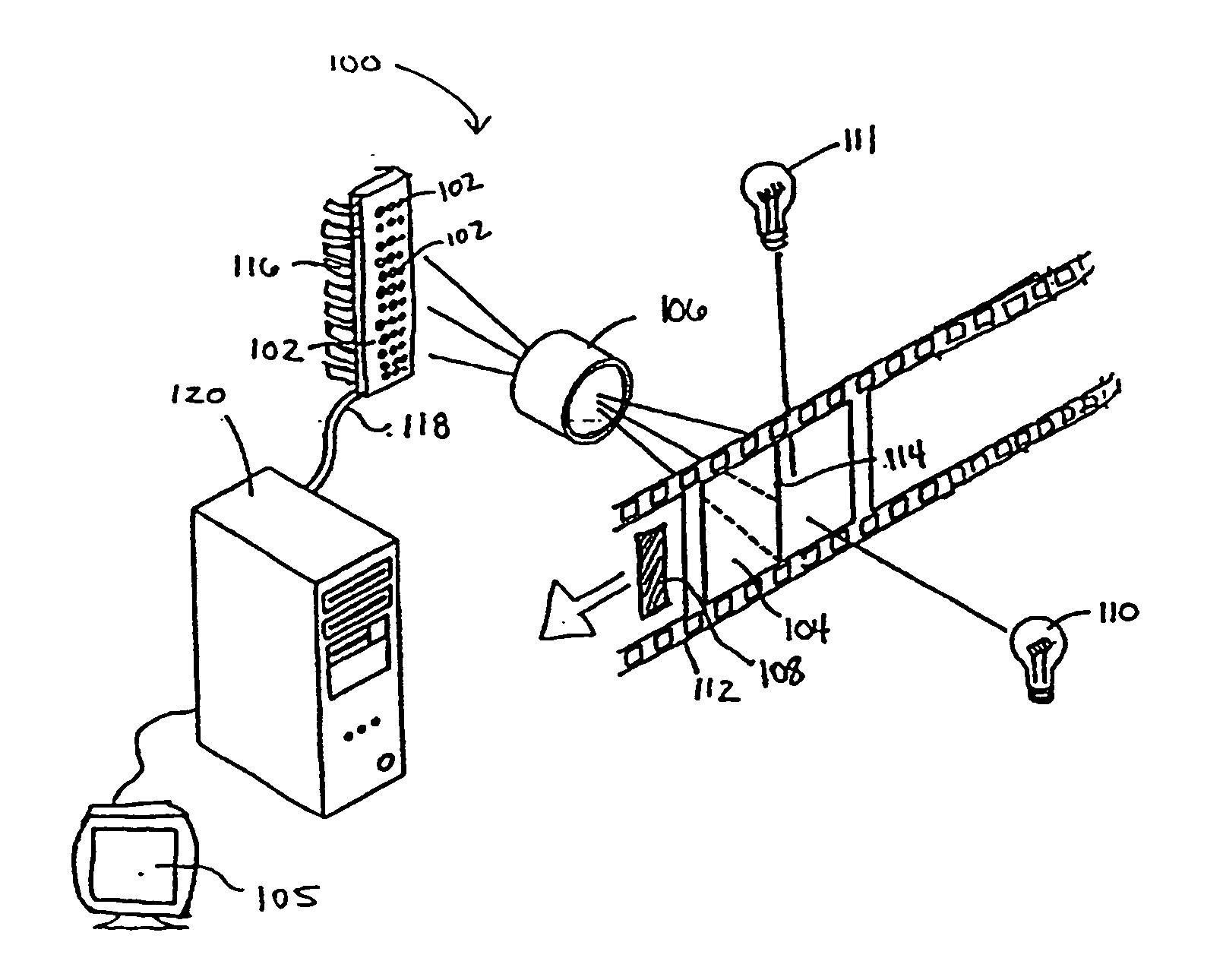 Film bridge assembly for a digital film scanning system