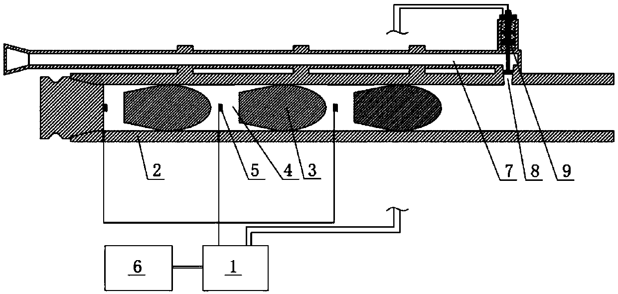 Front-mounted spray pipe type magneto-rheological recoil reducing device used for multi-bullet series fire cannon